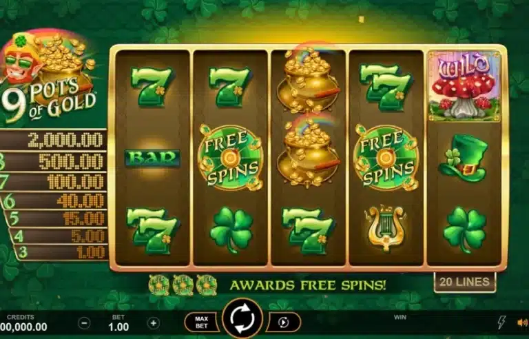 9 Pots of Gold slot game artwork by Gameburger Studios