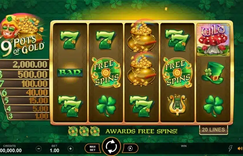 9 Pots of Gold slot game artwork