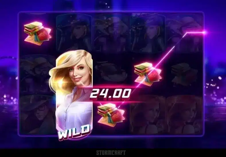 Agent Jane Blonde Returns Slot screen showing a Wild symbol and winning combination Agent Jane Blonde Returns Slot screen showing a Wild symbol and winning combination