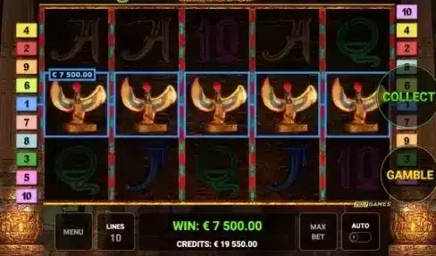 Book of Ra Magic Slot gameplay showing the five-reel game layout Book of Ra Magic Slot gameplay showing the five-reel game layout