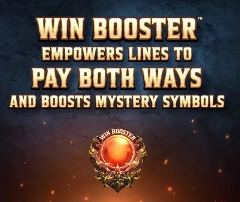Dragon Shard Slot Win Booster screen explaining both-way payouts and boosted Mystery symbols Dragon Shard Slot Win Booster screen explaining both-way payouts and boosted Mystery symbols
