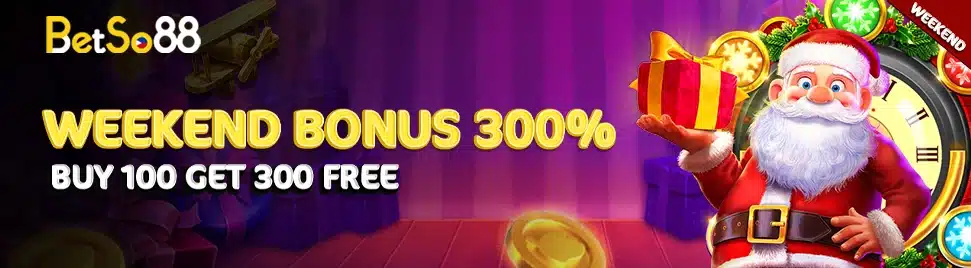 BetSo88 weekend deposit promotion banner advertising a separate 300 percent bonus BetSo88 weekend deposit promotion banner advertising a separate 300 percent bonus