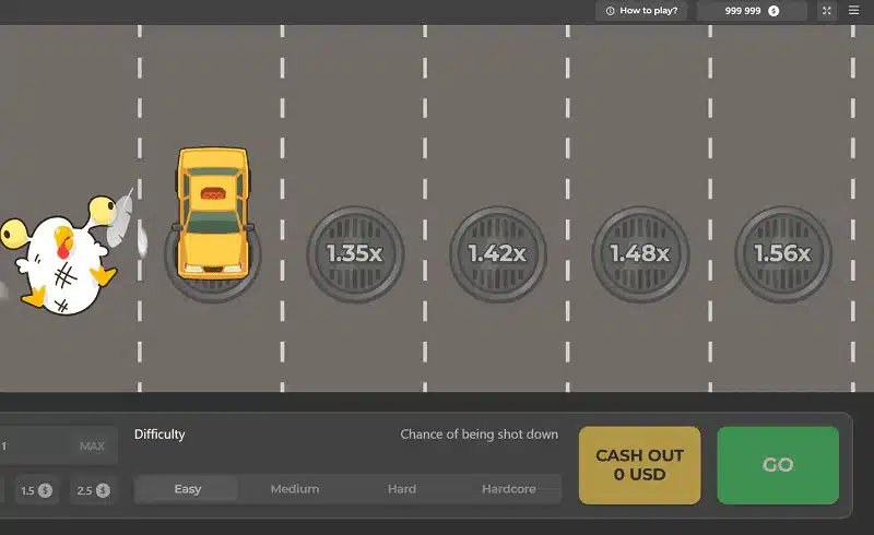 Chicken Road 2.0 Slot active crossing screen showing the Cash Out and Go controls Chicken Road 2.0 Slot active crossing screen showing the Cash Out and Go controls