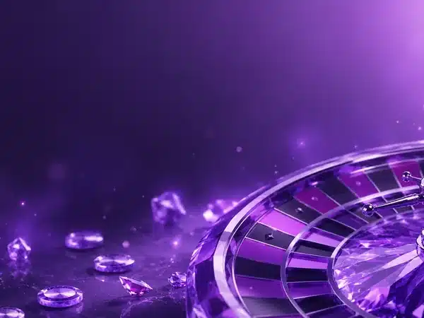 Decorative purple roulette wheel with crystal-style accents