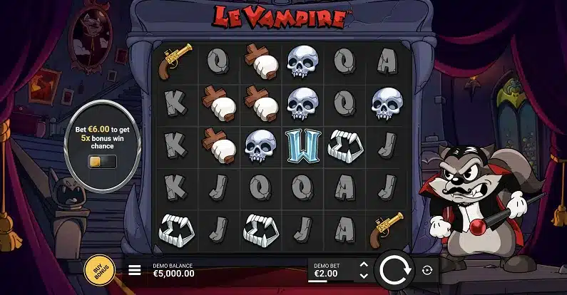 Le Vampire Slot base-game grid and cluster symbols Le Vampire Slot base-game grid and cluster symbols